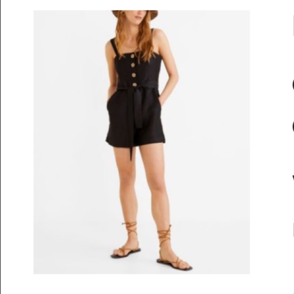 NWT Mango Linen Blend Romper